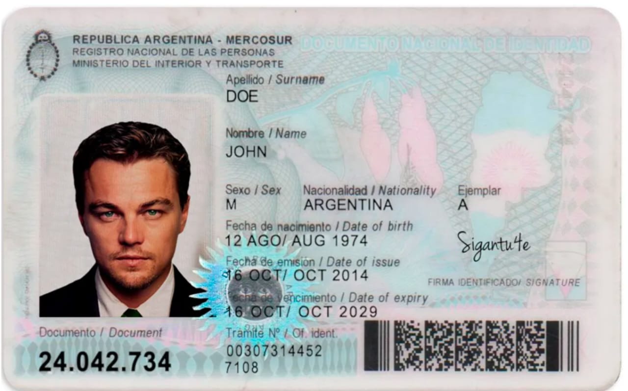 Argentina Fake ID — Scannable Replica (DNI)