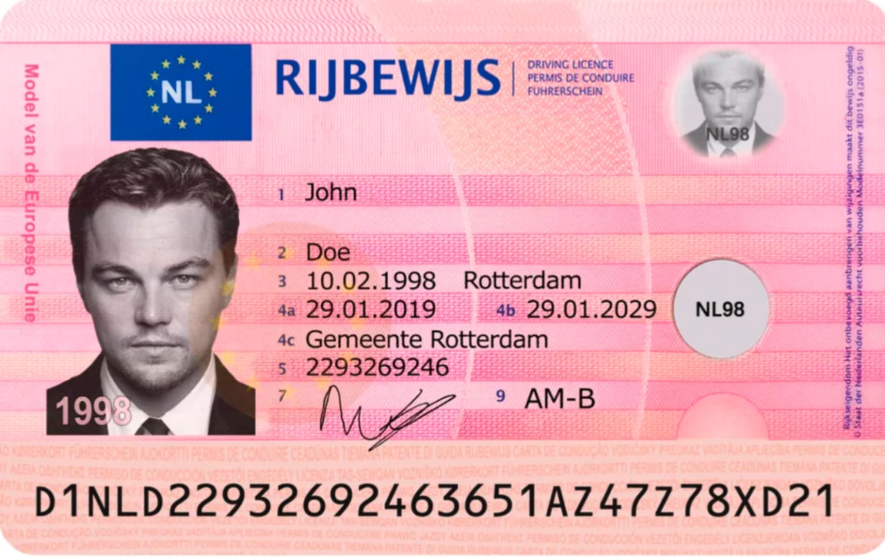 Netherlands Fake ID — Scannable Replica